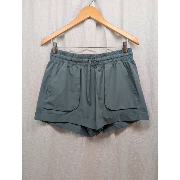 Avia Pants - Avia women's size 8 recycled polyester shorts cuffed shorts sage green gray V1
